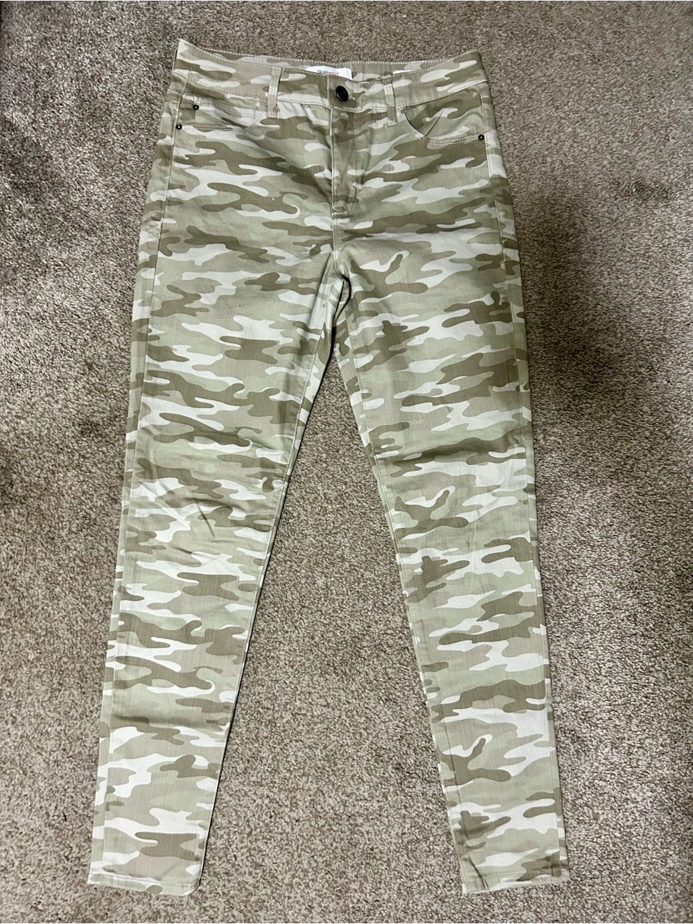Skinnygirl Women’s Camo Skinny Jeans - Olive and Beige